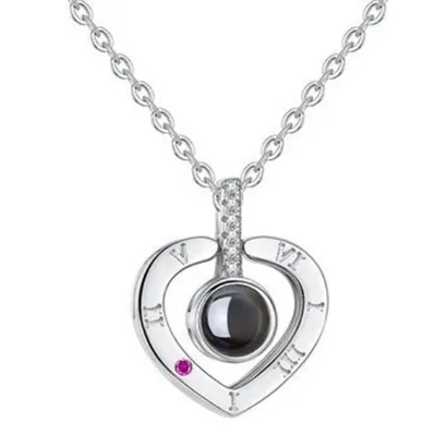 Colgante de corazón en plata "100 maneras de decir te amo" - Imagen 5